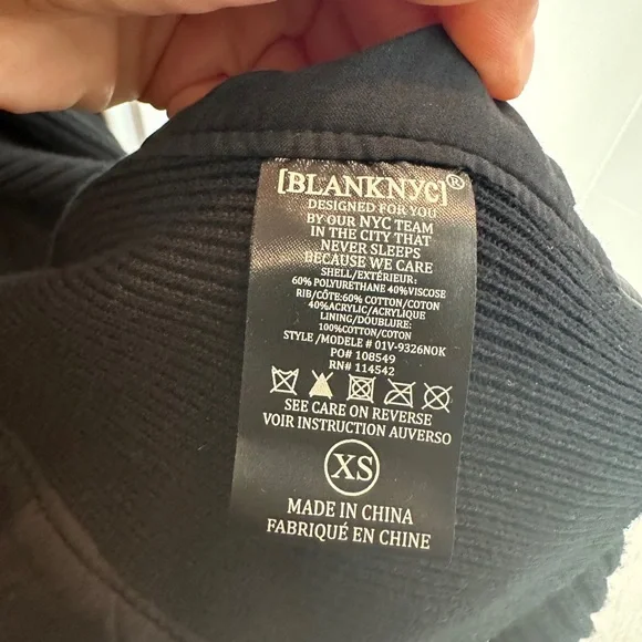 Blank NYC Black Leather Jacket Ribbed Drape Front Moto Lightweight | Size XS - Picture 16 of 16